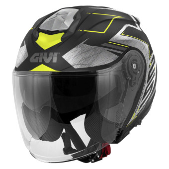 Casque Jet Givi X25 Trace Matt Black Titanium Yellow Casque Jet Givi X25 Trace Matt Black Titanium Yellow