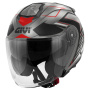 Casque Jet Givi X25 Trace Matt Titanium Black Yellow