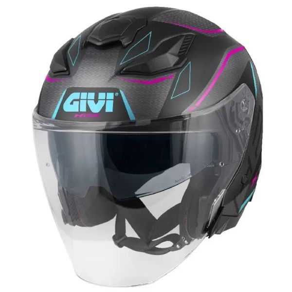 Jet Givi X31 Impact Matt Black Dark Titanium Fuchsia Blue