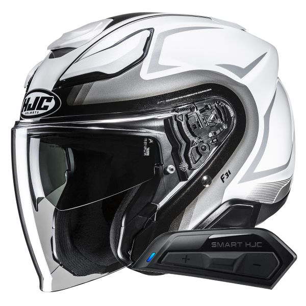 Jet HJC F31 Bask MC10 + Kit Bluetooth Smart 11B
