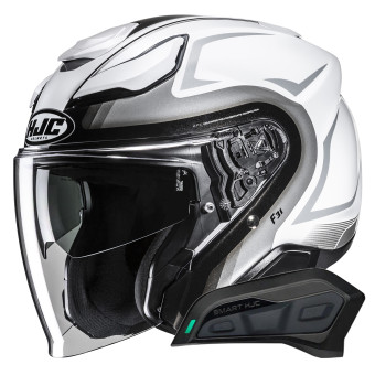 Jet HJC F31 Bask MC10 + Kit Bluetooth Smart 11Be