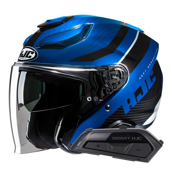 Jet HJC F31 Naby MC2 + Kit Bluetooth Smart 21B Flat Black