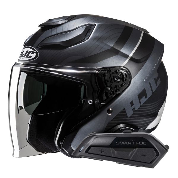 Jet HJC F31 Naby MC5HSF + Kit Bluetooth Smart 21B Flat Black