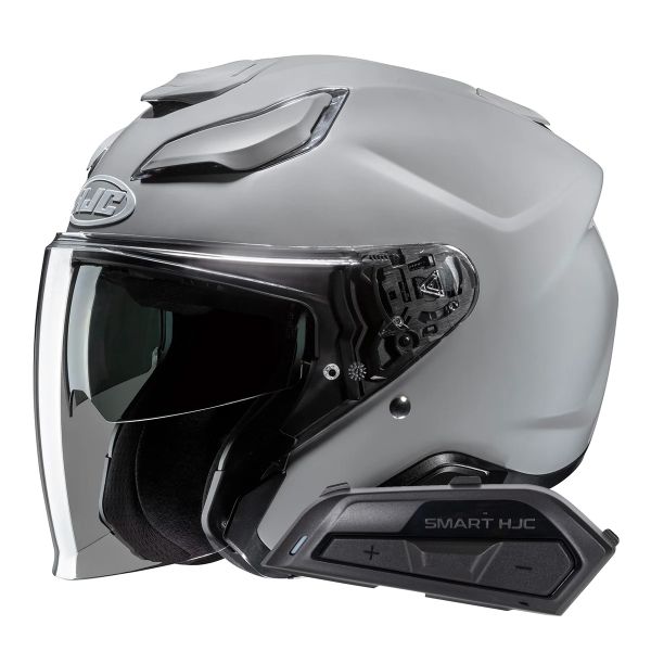 Jet HJC F31 N.Grey + Kit Bluetooth Smart 21B Flat Black Jet HJC F31 N.Grey + Kit Bluetooth Smart 21B Flat Black
