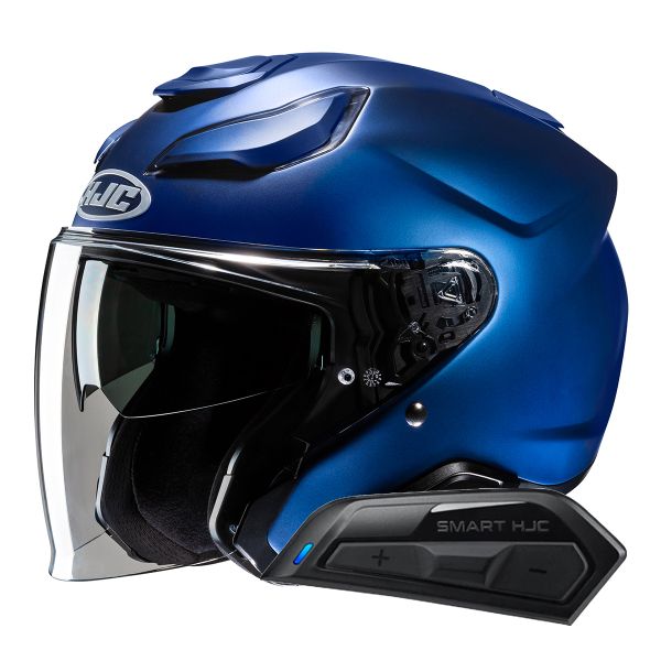 Jet HJC F31 Semi Flat Metallic Blue + Kit Bluetooth Smart 11B Jet HJC F31 Semi Flat Metallic Blue + Kit Bluetooth Smart 11B