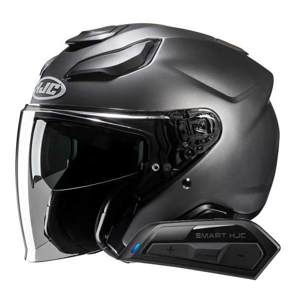 Jet HJC F31 Semi Flat Titanium + Kit Bluetooth Smart 11B
