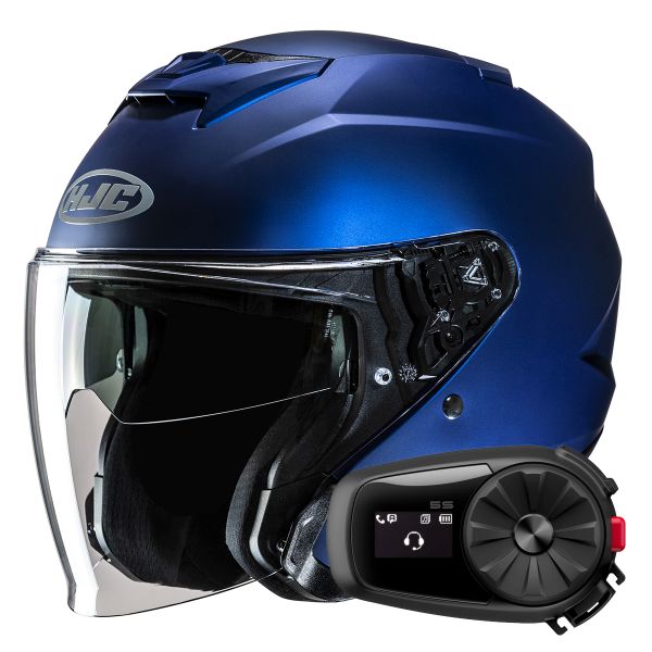 Jet HJC i31 Semi Flat Metallic Blue + Kit Bluetooth 5S Solo Jet HJC i31 Semi Flat Metallic Blue + Kit Bluetooth 5S Solo