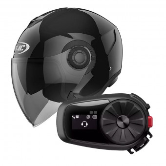 Jet HJC I40 Black + Kit Bluetooth Sena 5S Solo