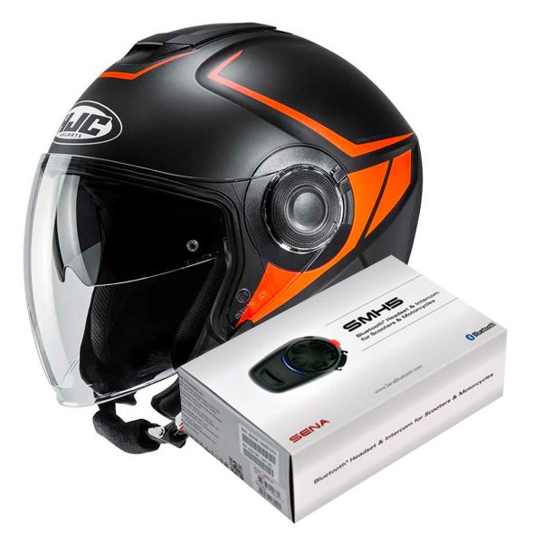 Jet HJC I40 Camet MC7SF + Kit Bluetooth Sena SMH5