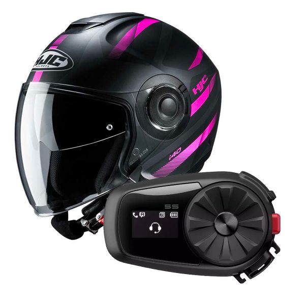 Jet HJC I40 Remi MC8SF + Kit Bluetooth Sena 5S Solo
