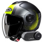 Casque Jet HJC i40N Pyle MC3HSF + Kit Bluetooth Lokui K30