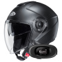 Casque Jet HJC i40N Semi Flat Black+ Kit bluetooth 5R Lite Solo