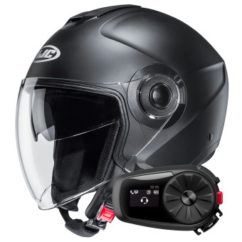 Jet HJC i40N Semi Flat Black + Kit Bluetooth 5S Solo