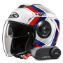 Casque Jet HJC i40N Velu MC21 + Kit Bluetooth Lokui K30