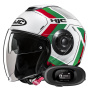 Casque Jet HJC i40N Velu MC41 + Kit bluetooth 5R Lite Solo