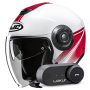 Casque Jet HJC i40N Vision MC1 + Kit Bluetooth Lokui K30
