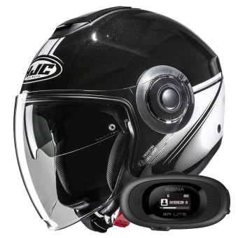Casque Jet HJC i40N Vision MC5 + Kit bluetooth 5R Lite Solo