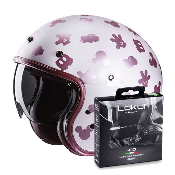 Jet HJC V31 Disney Mickey MC8SF + Kit Bluetooth Lokui K10