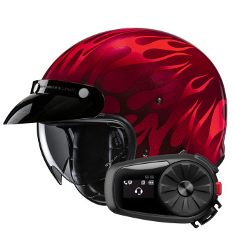 Casque Jet HJC V31 Firo MC1 + Kit Bluetooth 5S Solo