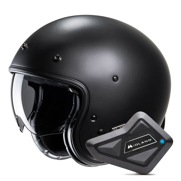 Jet HJC V31 Semi Flat Black + Kit Bluetooth BT Mini Jet HJC V31 Semi Flat Black + Kit Bluetooth BT Mini