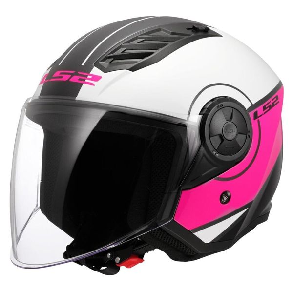 Jet LS2 Coperchio Airflow II Bianco Rosa OF616 Jet LS2 Coperchio Airflow II Bianco Rosa OF616