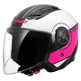 Casque Jet LS2 Coperchio Airflow II Bianco Rosa OF616