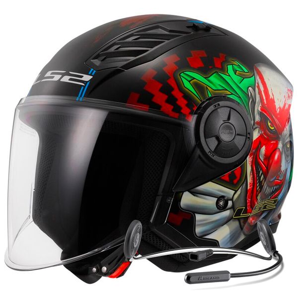 Jet LS2 Airflow II Happy Dream OF616 + Kit Bluetooth Lokui K10