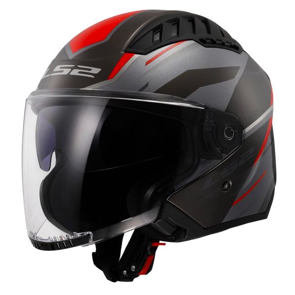 Jet LS2 Copter II Diston Grey Red OF600