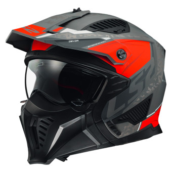Casque Jet LS2 Drifter Devor Matt Silver Titanium Red OF606 Casque Jet LS2 Drifter Devor Matt Silver Titanium Red OF606