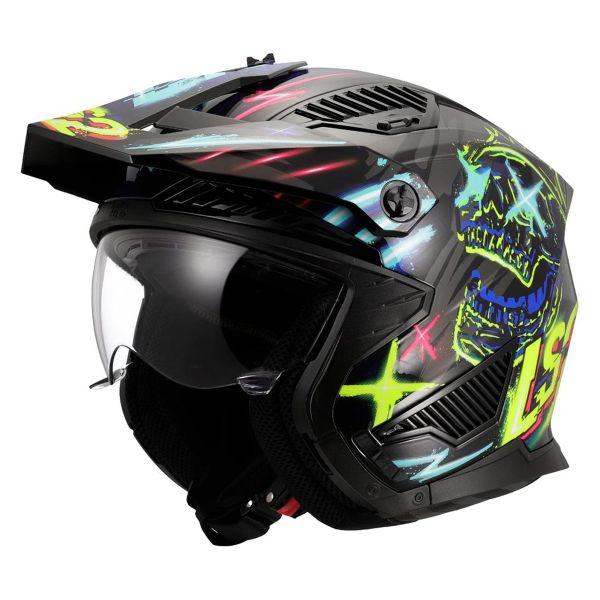 LS2 Drifter Rayz Nero Blu OF603