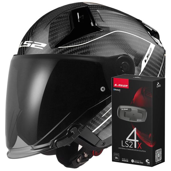 Jet LS2 Infinity II C Counter Cool Grey OF603 + Kit Bluetooth 4X Cardo