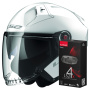 Casque Jet LS2 Infinity II Gloss White OF603 + Kit Bluetooth 4X Cardo