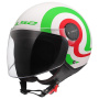 Casque Jet LS2 Sfera Lux II Urby Bianco Verde Rosso OF558