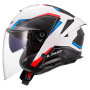 Casque Jet LS2 Verso II Air Bianco Blu Rosso OF618