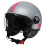 Casque Jet Momo Design FGTR Classic Fluo Grigio opaco Fucsia