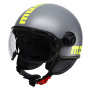 Casque Jet Momo Design FGTR Classic Fluo Grigio opaco Giallo Fluo