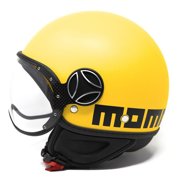 Casco Moto Momo Design FGTR Classic Heritage Yellow Matt Black Al