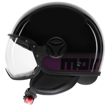 Casque Jet Momo Design FGTR Classic Stripes Matt Black Fushia Casque Jet Momo Design FGTR Classic Stripes Matt Black Fushia