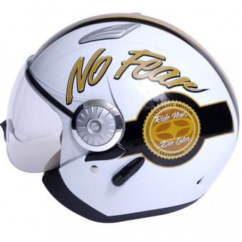 Casco Moto No Fear Jet 215 Golden White Gloss