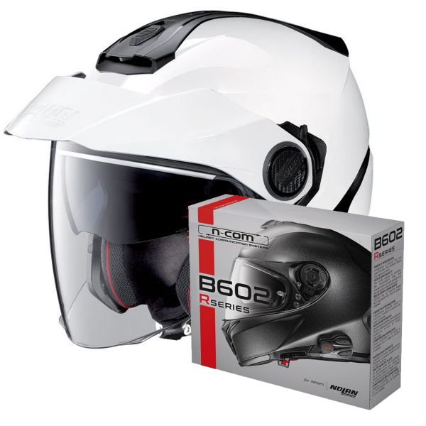 Jet Nolan N40 5 Classic N-Com Bianco 5 + Kit Bluetooth B602R