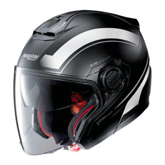 Casque Jet Nolan N40 5 Resolute N-Com Flat Black White 16 Casque Jet Nolan N40 5 Resolute N-Com Flat Black White 16