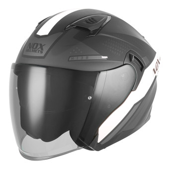 Casque Jet NOX N130 Ekto Mat Black White