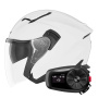 Casque Jet NOX N130 Pearl White + Kit Bluetooth 5S Solo