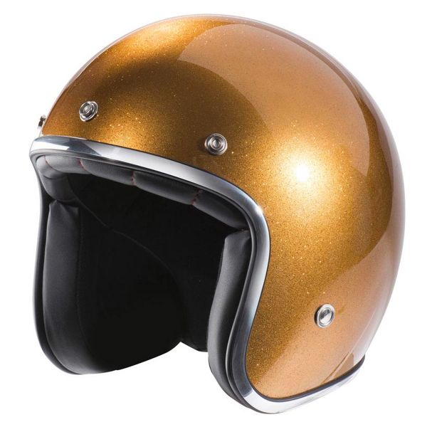 Custom Jet Stormer QUARTZ GLITTER Glossy Gold Motorcycle Helmet For