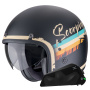 Casque Jet Scorpion Belfast Evo Adonis Nero Opaco Beige + Kit Bluetooth Exo-Com Link-1C
