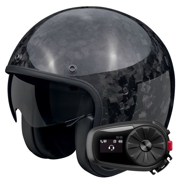 Jet Scorpion Belfast Evo Carbon Onyx Black + Kit Bluetooth 5S Solo Jet Scorpion Belfast Evo Carbon Onyx Black + Kit Bluetooth 5S Solo