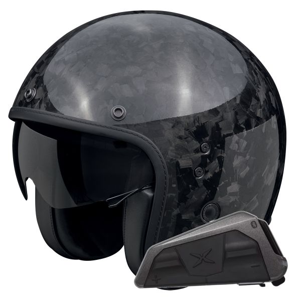 Jet Scorpion Belfast Evo Carbon Onyx Black + kit Bluetooth Exo-Com Link-1 Jet Scorpion Belfast Evo Carbon Onyx Black + kit Bluetooth Exo-Com Link-1