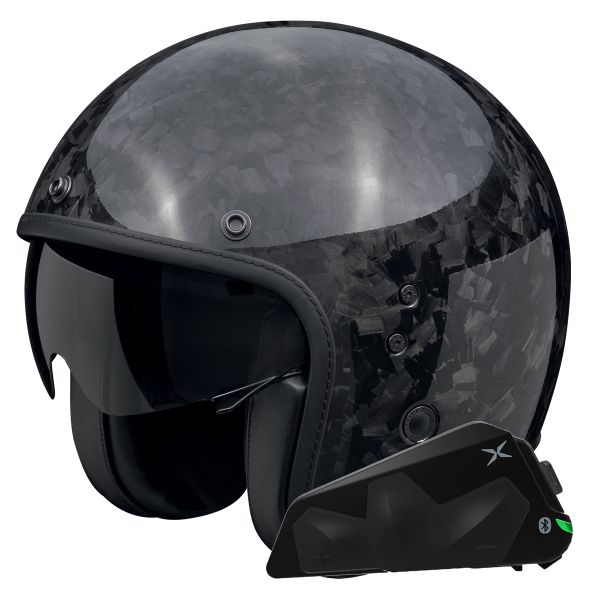 Jet Scorpion Belfast Evo Carbon Onyx Black + Kit Bluetooth Exo-Com Link-1C Jet Scorpion Belfast Evo Carbon Onyx Black + Kit Bluetooth Exo-Com Link-1C