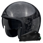 Casque Jet Scorpion Belfast Evo Carbon Onyx Black + Kit Bluetooth Exo-Com Link-1C
