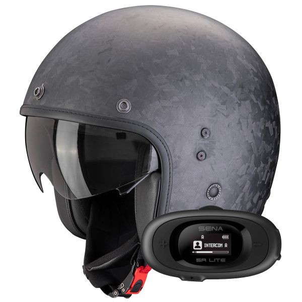Jet Scorpion Belfast Evo Carbon Onyx Matt Black + Kit bluetooth 5R Lite Solo Jet Scorpion Belfast Evo Carbon Onyx Matt Black + Kit bluetooth 5R Lite Solo